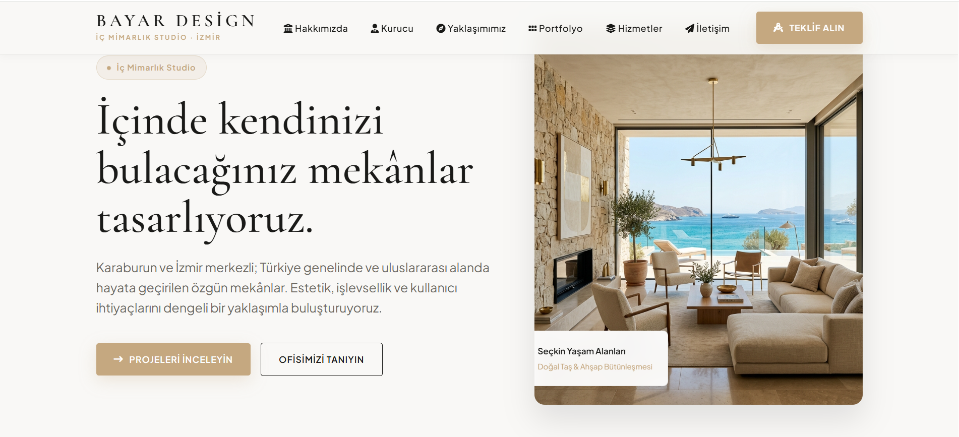 Bayar Design | İç Mimarlık & Mekân Tasarımı Studio - Karaburun / İzmir